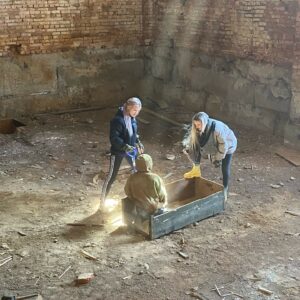 Beautiful volume light on the stage of Fetish Fantasy Studio